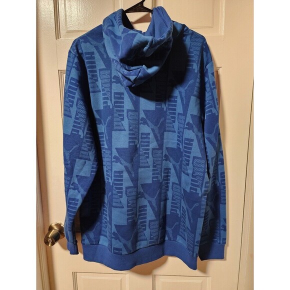 Puma Mens Power All Over Print Fleece Hoodie Hooded Sweatshirt Size XL - Picture 10 of 11